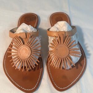 Yellow Box Tan Leather Sandals – Size 6.5